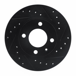 Audi 4000 Brake Rotor (1) - Front Right - R1 Concepts - Drilled & Slotted - Black - `80-`08